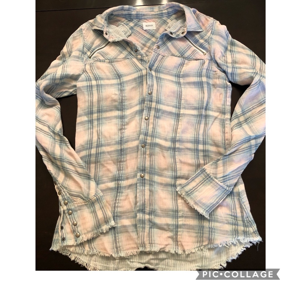 Hudson Jeans button down flannel shirt